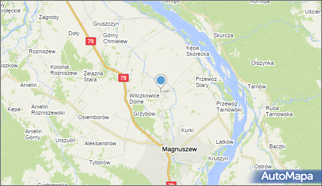 mapa Wólka Tarnowska, Wólka Tarnowska gmina Magnuszew na mapie Targeo